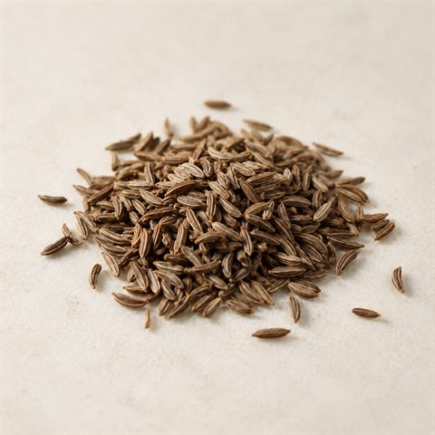 Semi di carvi marroni a forma di mezzaluna, essiccati