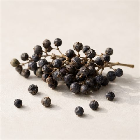 Bacche di vitex dell'agnocasto essiccate, piccoli semi scuri