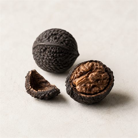 Noce nera, mallo verde della noce acerba.